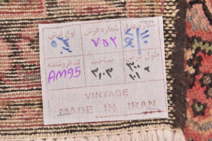 3' 6 x 9' 10 Hand Knotted Hossainabad Persian Wool Runner Rug
