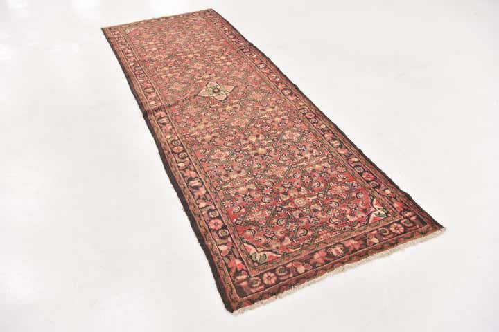 3' 6 x 9' 10 Hand Knotted Hossainabad Persian Wool Runner Rug