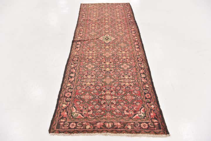 3' 6 x 9' 10 Hand Knotted Hossainabad Persian Wool Runner Rug