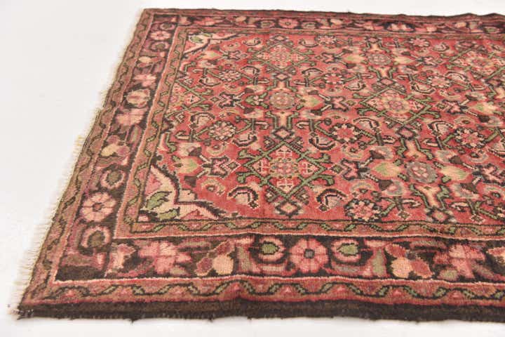 3' 6 x 9' 10 Hand Knotted Hossainabad Persian Wool Runner Rug
