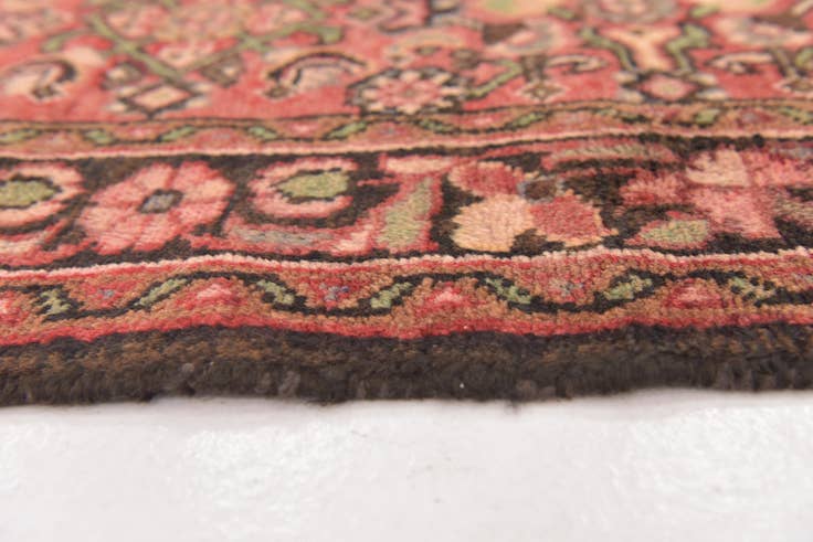 Detail image of 3' 6 x 9' 10 Hand Knotted Hossainabad Persian Wool Runner Rug