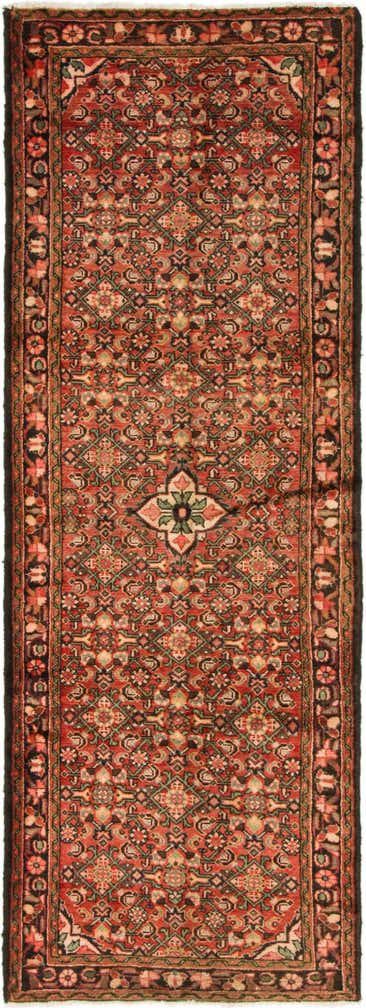 3' 6 x 9' 10 Hand Knotted Hossainabad Persian Wool Runner Rug
