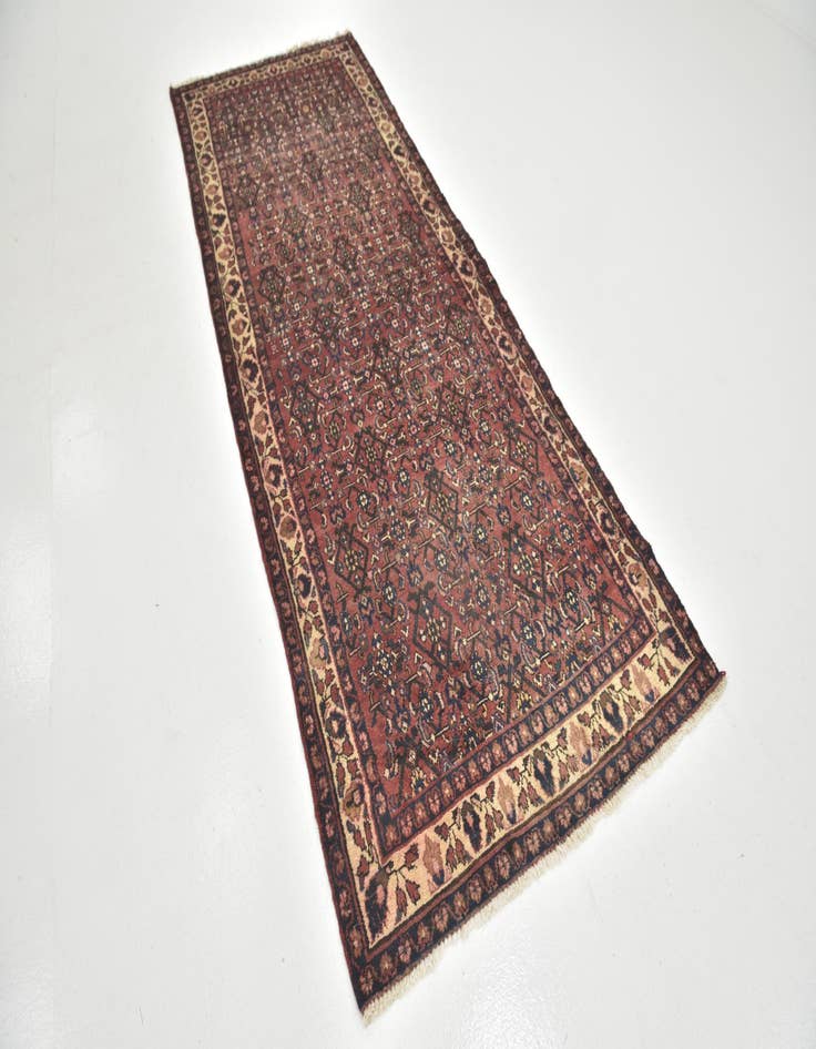 Detail image of 3' 9 x 10' Hand Knotted Hossainabad Persian Wool Runner Rug