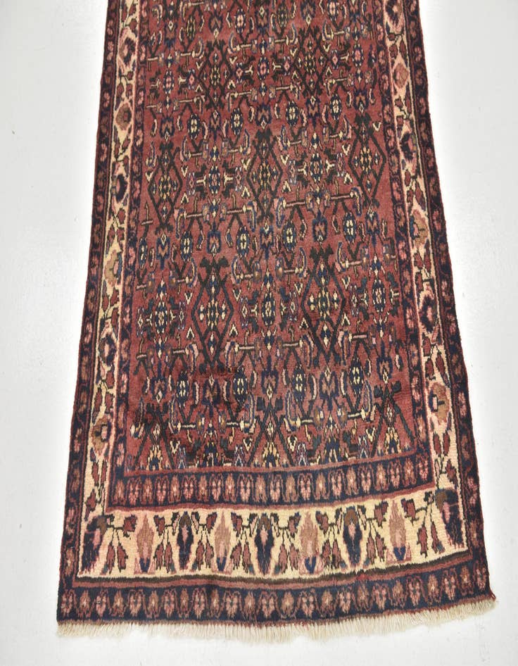 Detail image of 3' 9 x 10' Hand Knotted Hossainabad Persian Wool Runner Rug