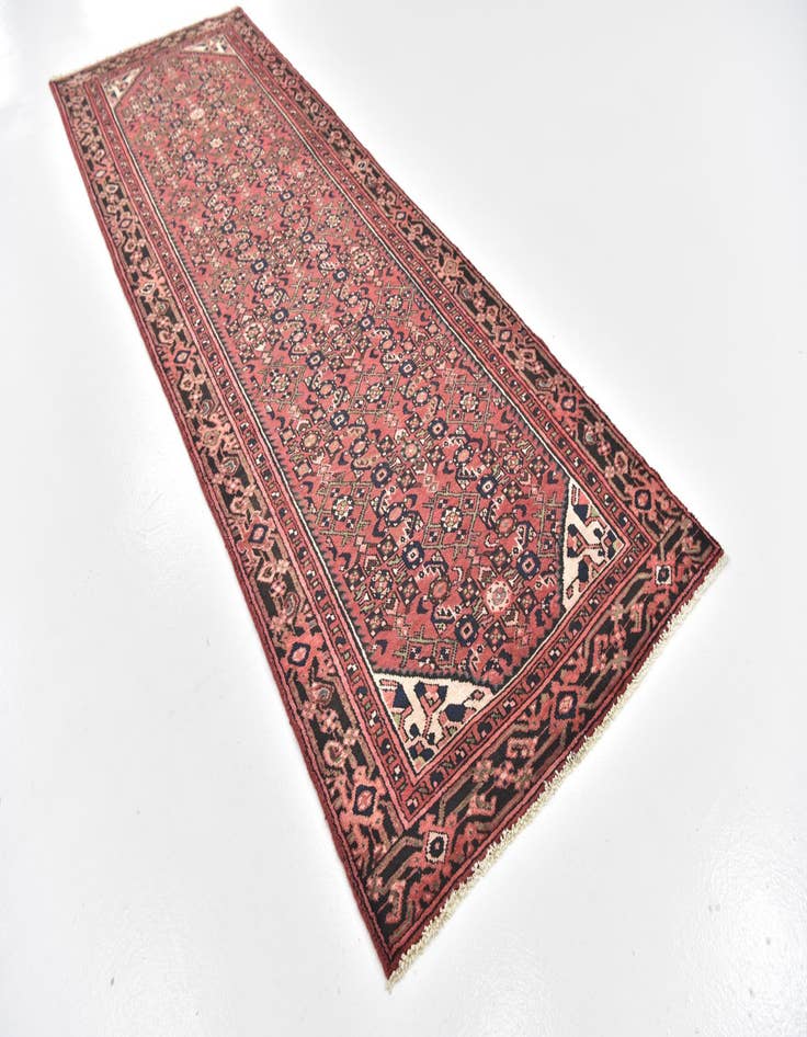 Detail image of 3' 8 x 10' 6  Hand Knotted Hossainabad Persian Wool Runner Rug