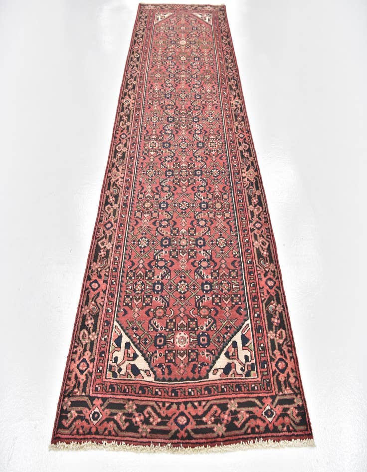 Detail image of 3' 8 x 10' 6  Hand Knotted Hossainabad Persian Wool Runner Rug