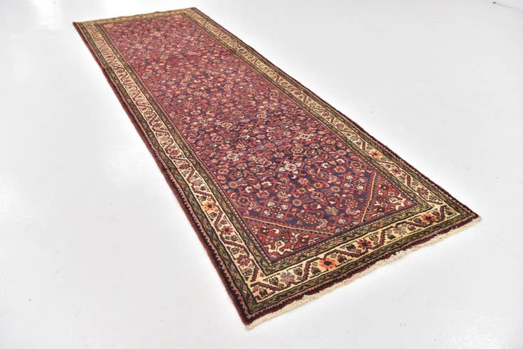 Detail image of 3' 8 x 10' 10 Hand Knotted Hossainabad Persian Wool Runner Rug