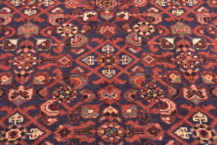 Detail image of 3' 8 x 10' 10 Hand Knotted Hossainabad Persian Wool Runner Rug