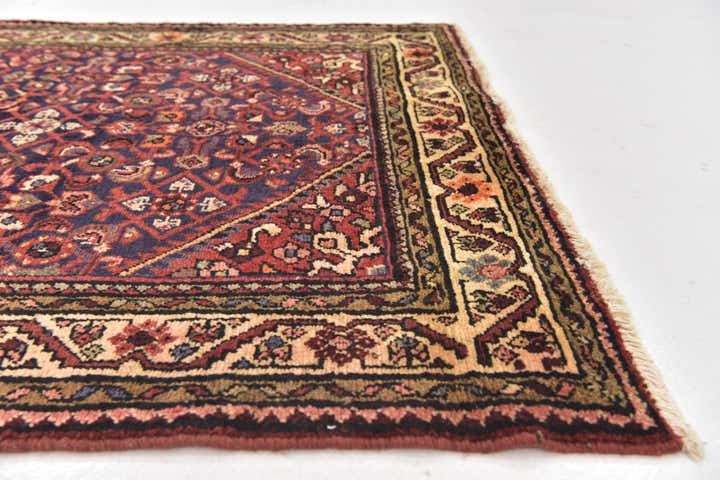 3' 8 x 10' 10 Hand Knotted Hossainabad Persian Wool Runner Rug