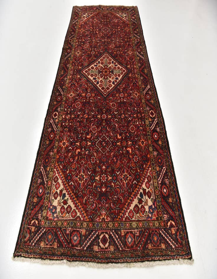 Detail image of 5' 4 x 11'  Hand Knotted Hossainabad Persian Wool Runner Rug