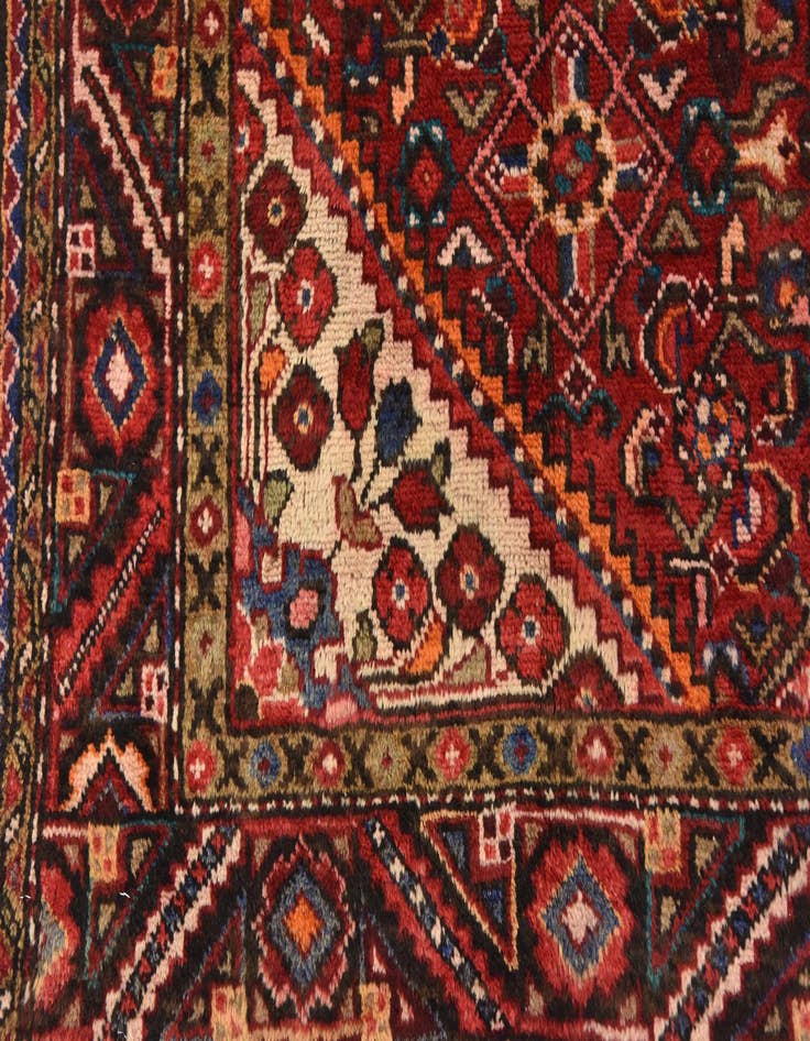 Detail image of 5' 4 x 11'  Hand Knotted Hossainabad Persian Wool Runner Rug