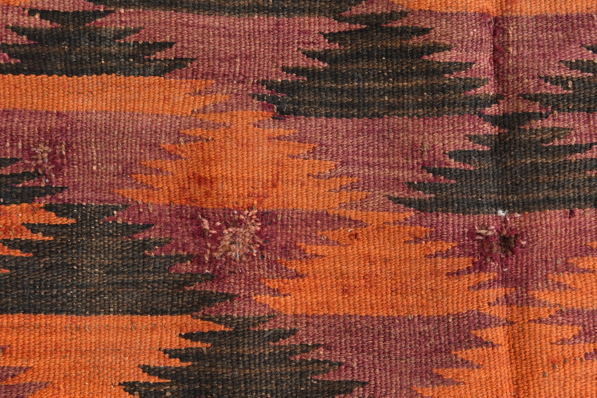4' 5 x 11' 3 Hand Woven Kilim Afghan Wool Runner Rug