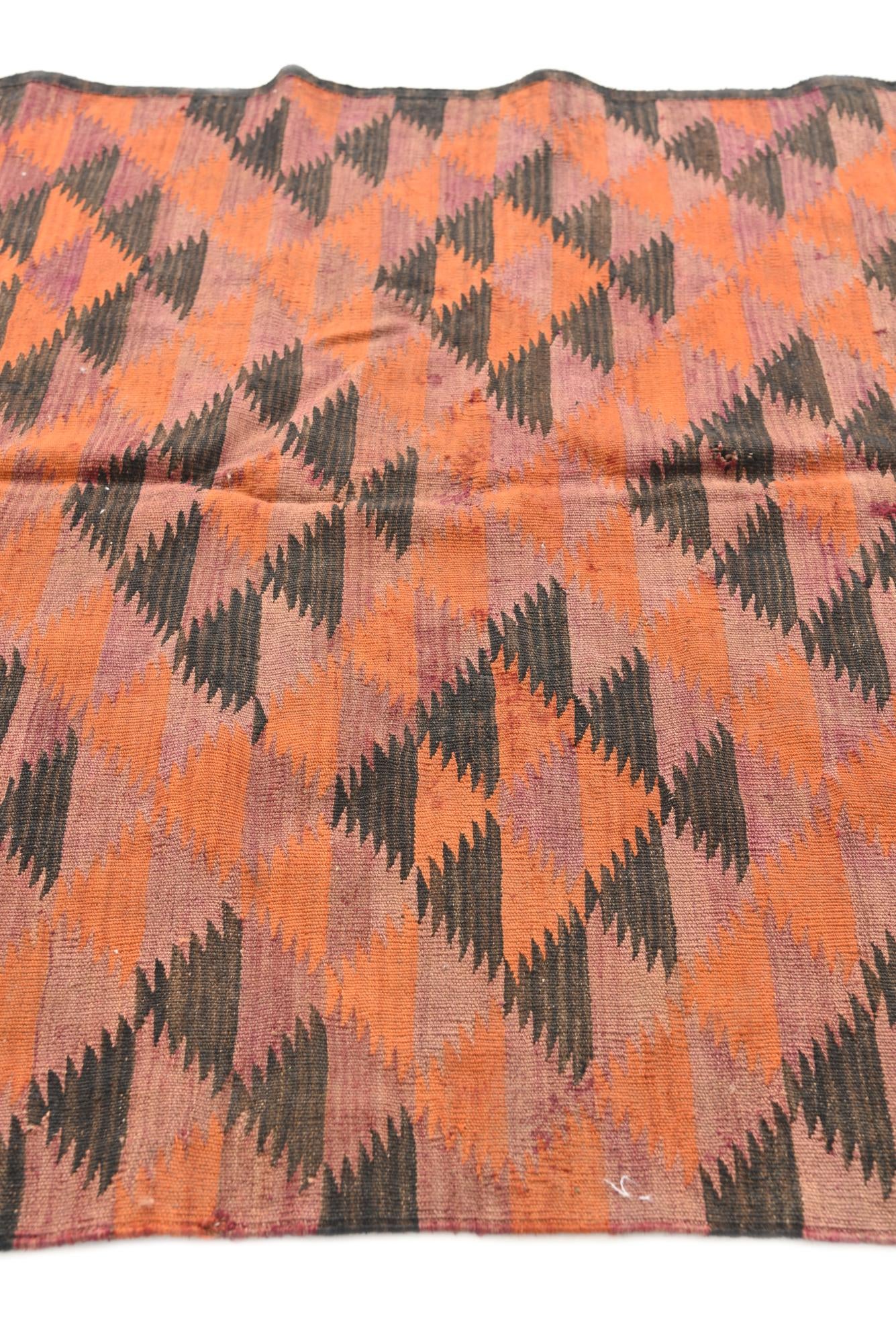 4' 5 x 11' 3 Hand Woven Kilim Afghan Wool Runner Rug