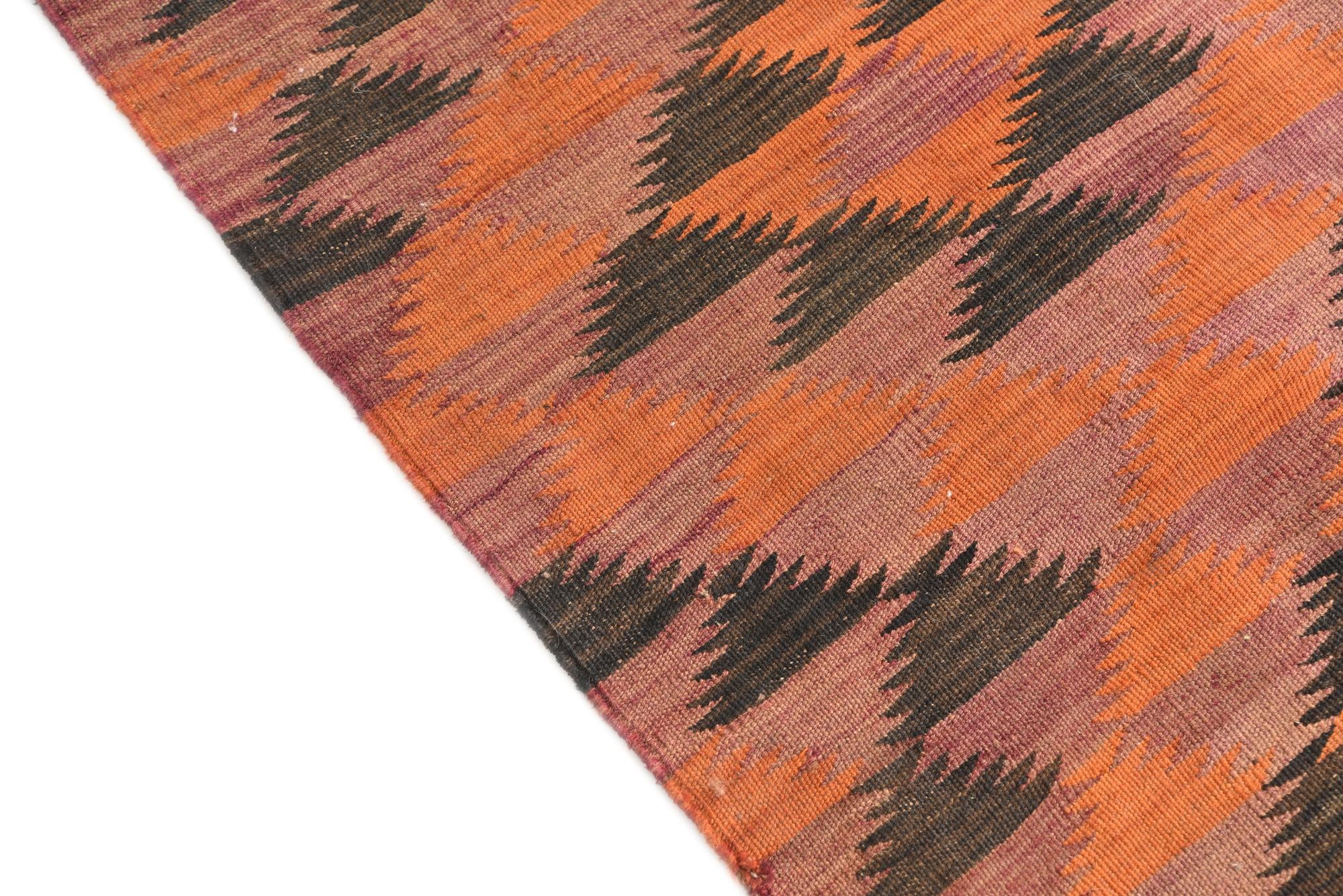 4' 5 x 11' 3 Hand Woven Kilim Afghan Wool Runner Rug