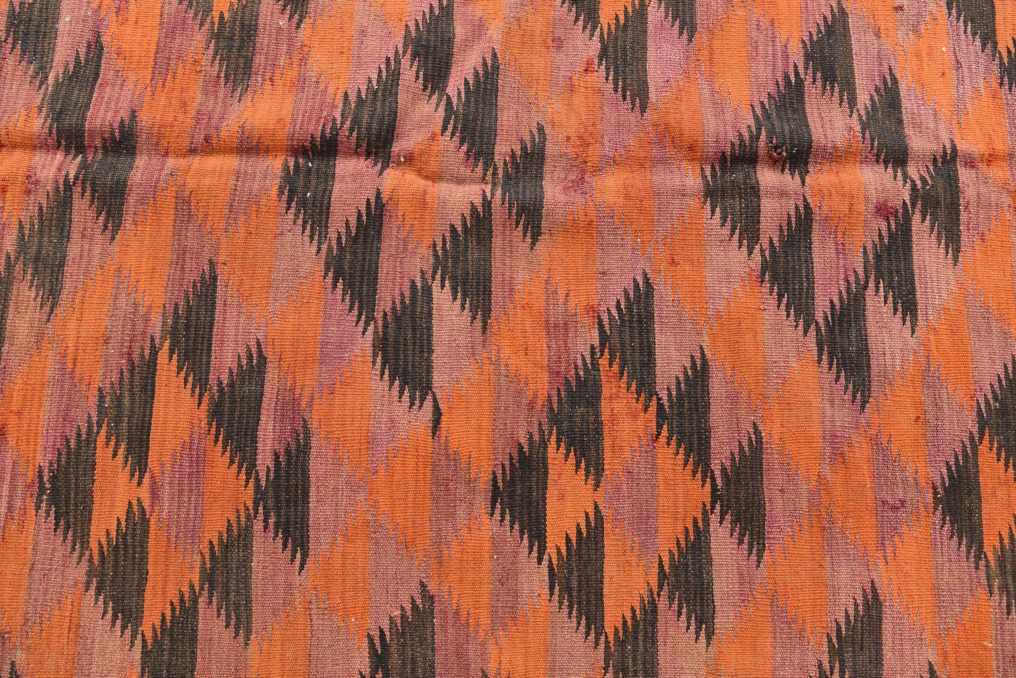 4' 5 x 11' 3 Hand Woven Kilim Afghan Wool Runner Rug