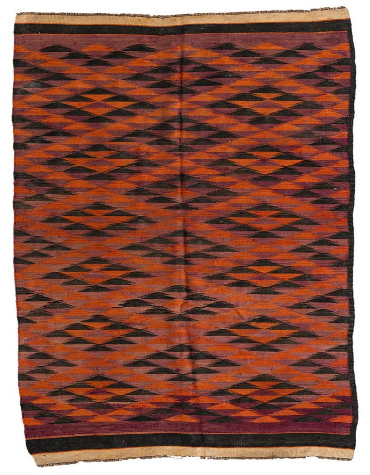 Detail image of 4' 5 x 11' 3 Hand Woven Kilim Afghan Wool Runner Rug