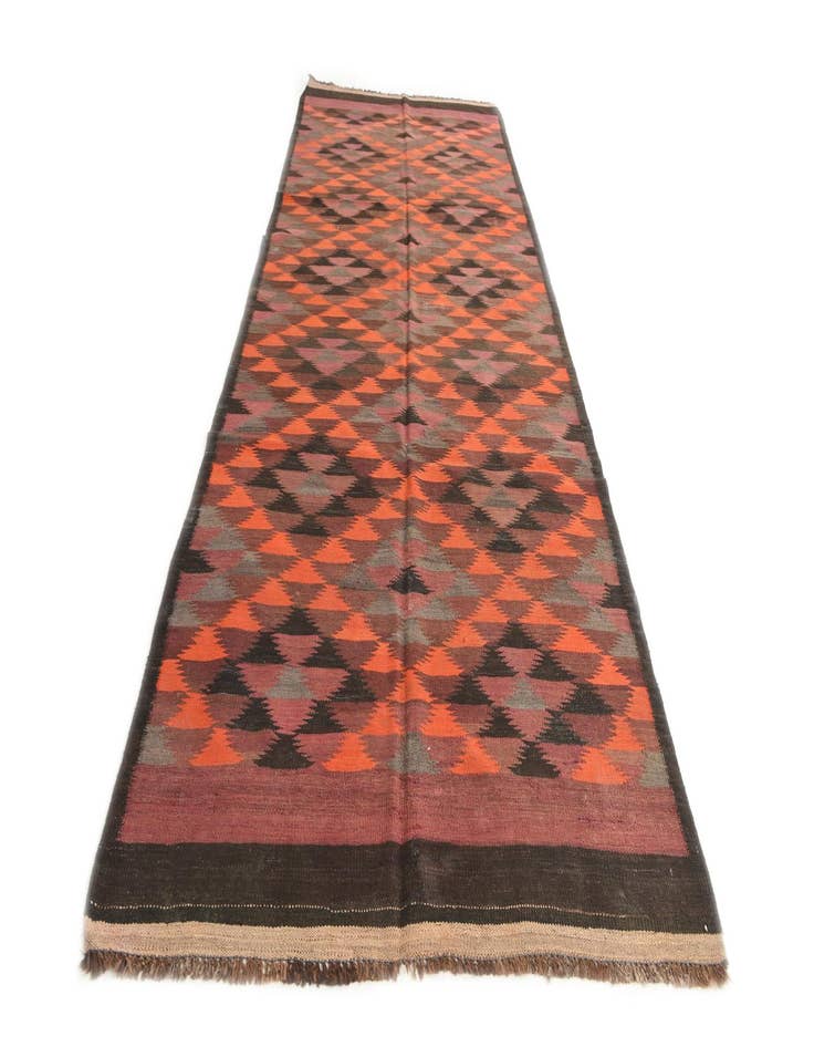 Detail image of 4' 9 x 11' 6  Hand Woven Kilim Afghan Wool Runner Rug