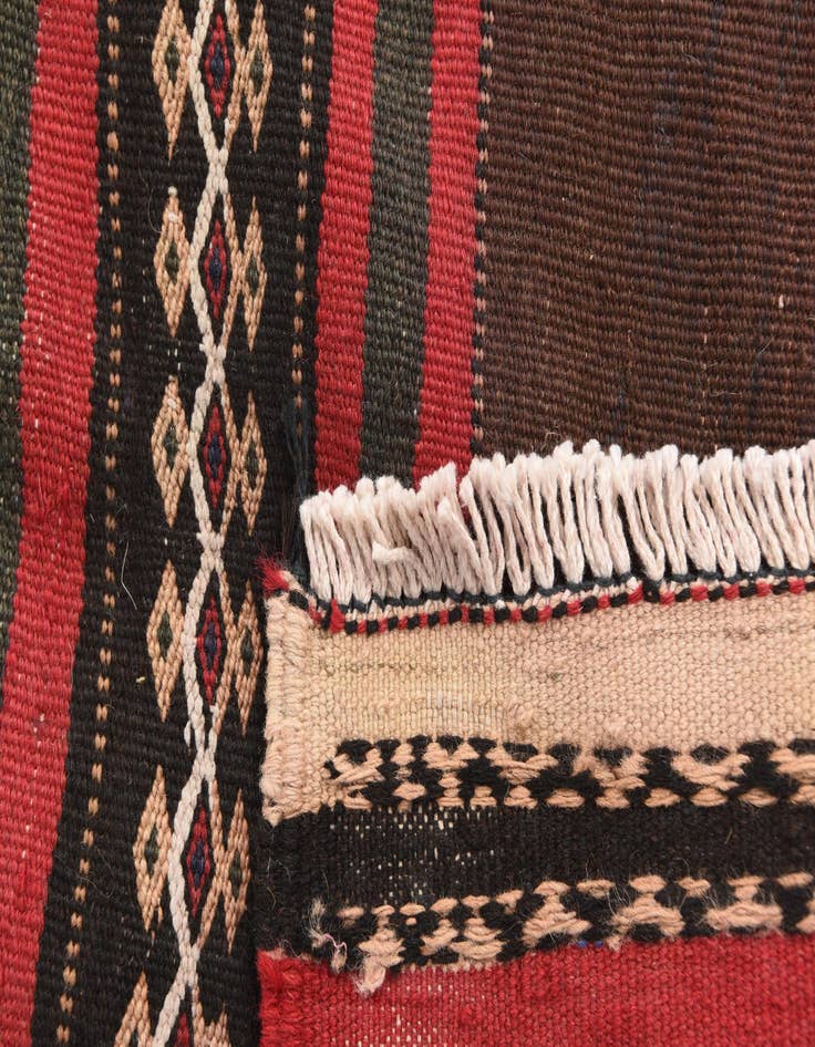Detail image of 2' 4 x 8' 1  Hand Woven Kilim Afghan Wool Runner Rug
