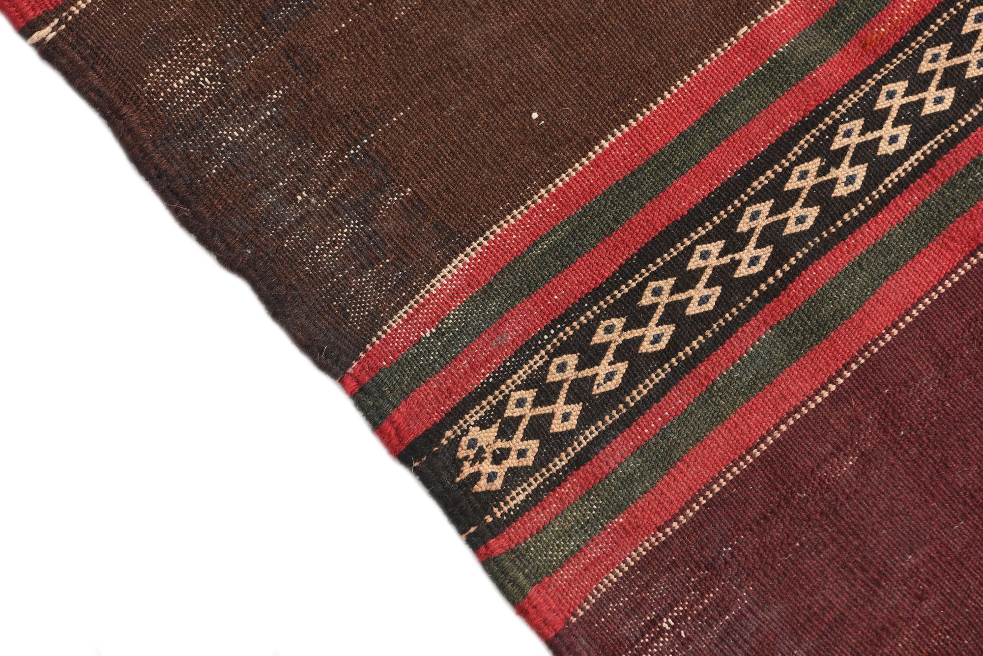 2' 4 x 8' 1 Hand Woven Kilim Afghan Wool Runner Rug