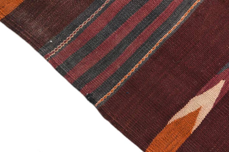 Detail image of 3' 4 x 10' 3 Hand Woven Kilim Afghan Wool Runner Rug