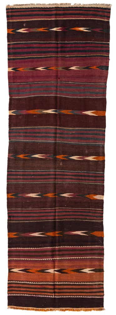 3' 4 x 10' 3 Hand Woven Kilim Afghan Wool Runner Rug