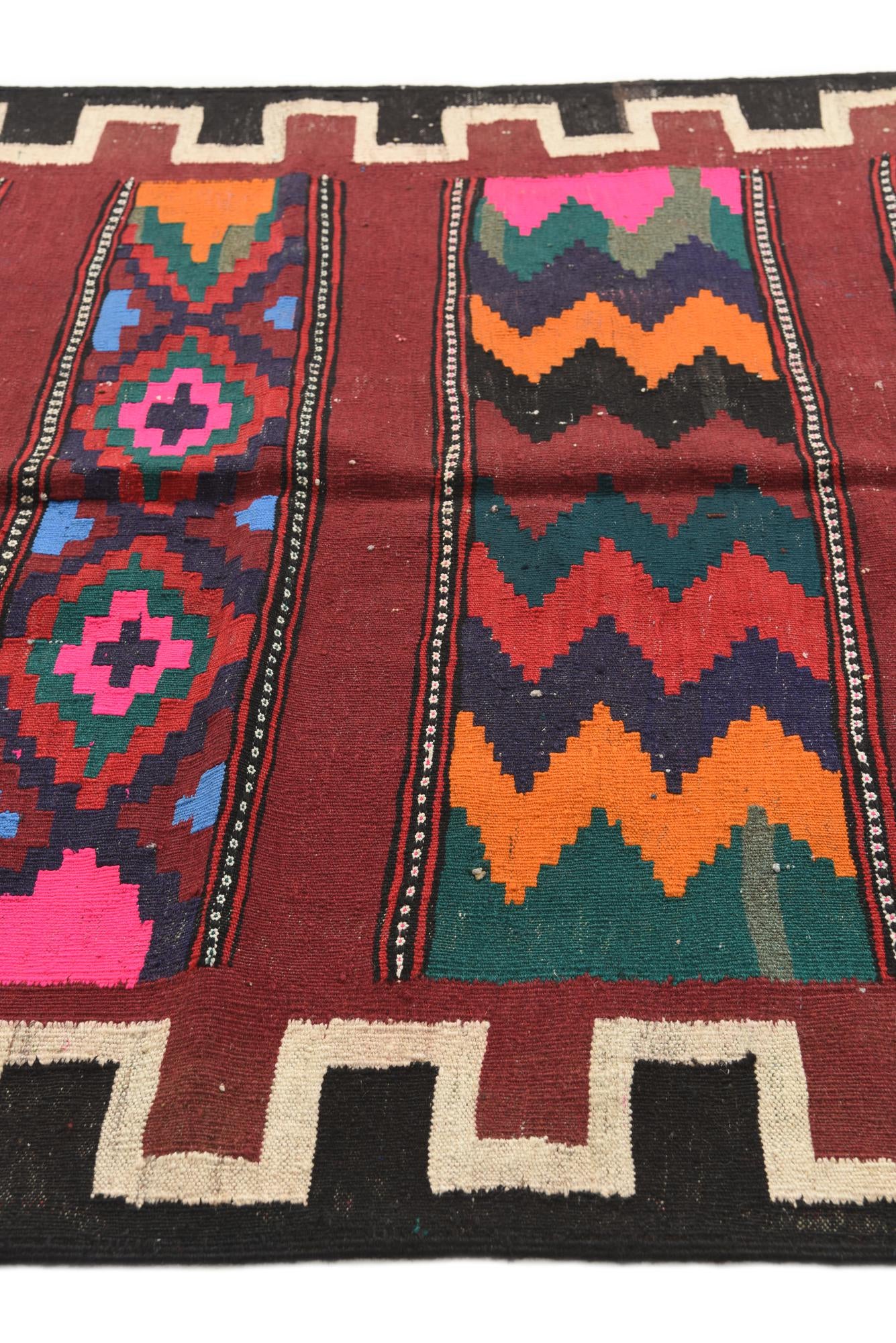 4' 4 x 9' 7 Hand Woven Kilim Afghan Wool Runner Rug