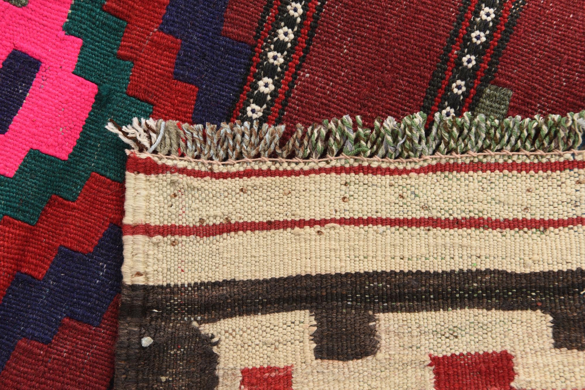 4' 4 x 9' 7 Hand Woven Kilim Afghan Wool Runner Rug