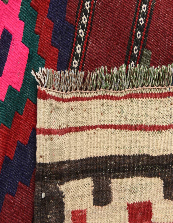 Detail image of 4' 4 x 9' 7  Hand Woven Kilim Afghan Wool Runner Rug