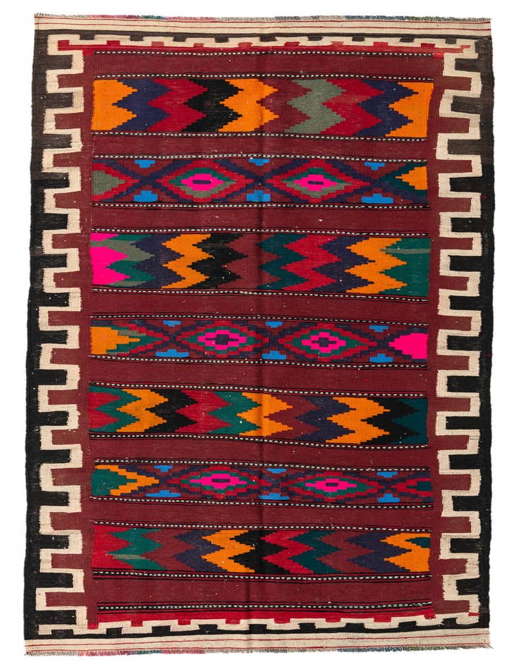 Detail image of 4' 4 x 9' 7 Hand Woven Kilim Afghan Wool Runner Rug