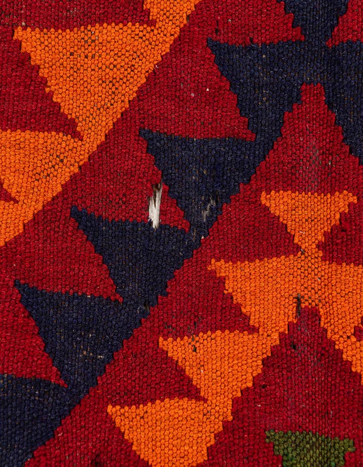 Detail image of 4' 7 x 11' 5  Hand Woven Kilim Afghan Wool Runner Rug