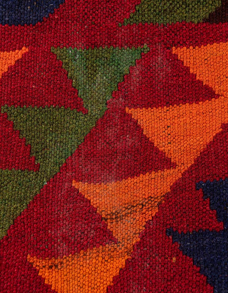 Detail image of 4' 7 x 11' 5  Hand Woven Kilim Afghan Wool Runner Rug