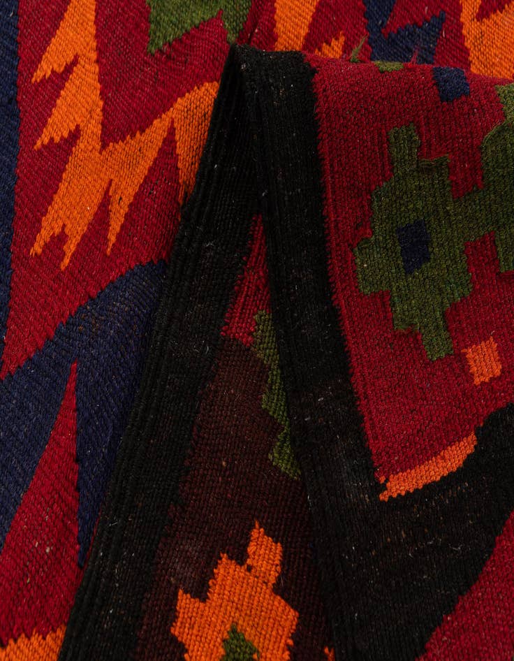 Detail image of 4' 7 x 11' 5  Hand Woven Kilim Afghan Wool Runner Rug