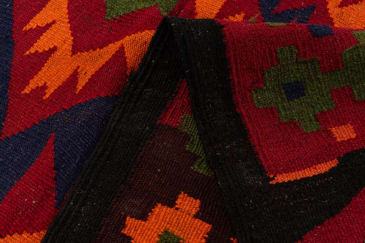 4' 7 x 11' 5 Hand Woven Kilim Afghan Wool Runner Rug