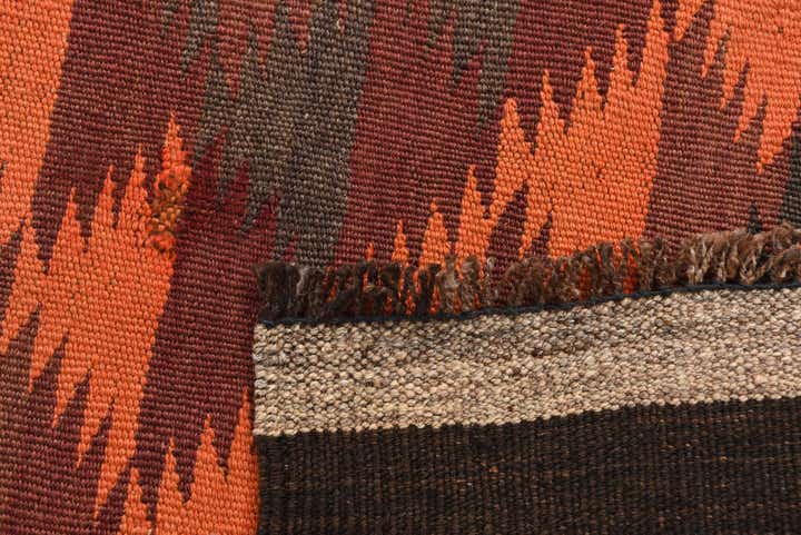 4' 9 x 11' 6 Hand Woven Kilim Afghan Wool Runner Rug