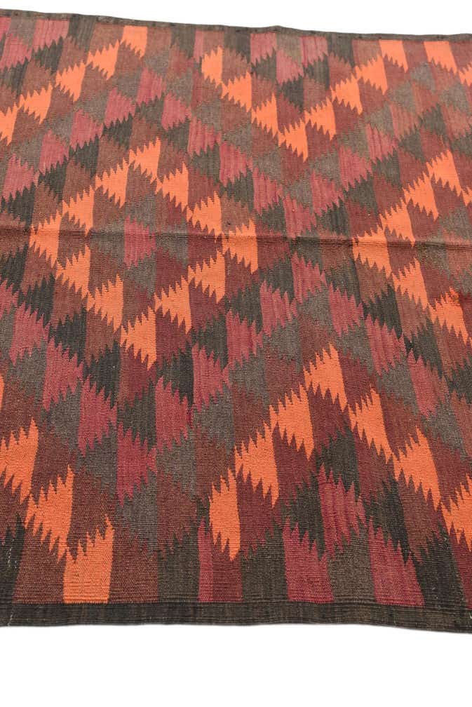 4' 9 x 11' 6 Hand Woven Kilim Afghan Wool Runner Rug