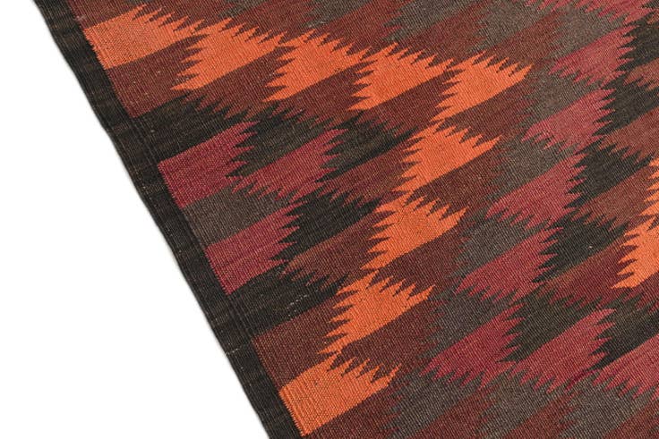 Detail image of 4' 9 x 11' 6 Hand Woven Kilim Afghan Wool Runner Rug