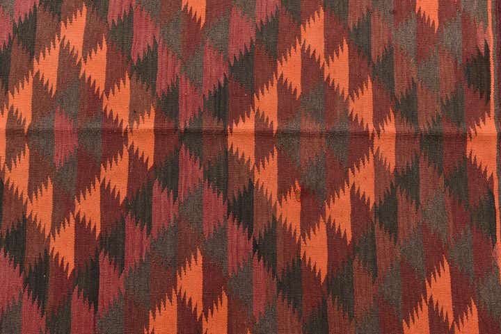 4' 9 x 11' 6 Hand Woven Kilim Afghan Wool Runner Rug