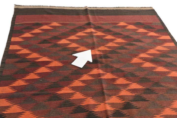 4' 9 x 11' 6 Hand Woven Kilim Afghan Wool Runner Rug