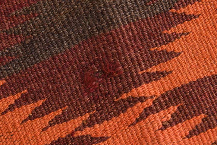 4' 9 x 11' 6 Hand Woven Kilim Afghan Wool Runner Rug