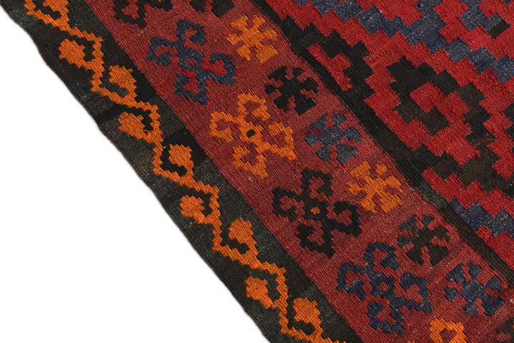 4' 7 x 15' 1 Hand Woven Kilim Afghan Wool Runner Rug