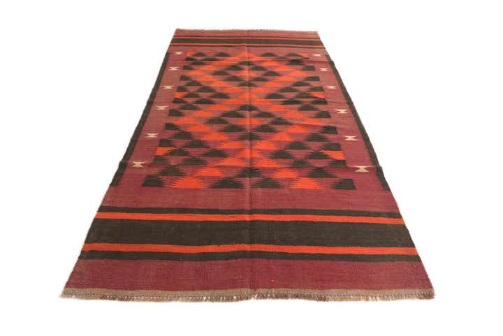 4' 2 x 9' Hand Woven Kilim Afghan Wool Runner Rug