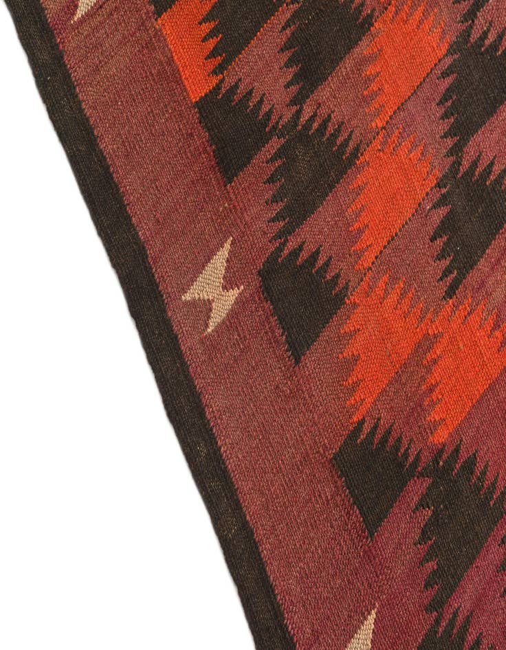 Detail image of 4' 2 x 9'  Hand Woven Kilim Afghan Wool Runner Rug