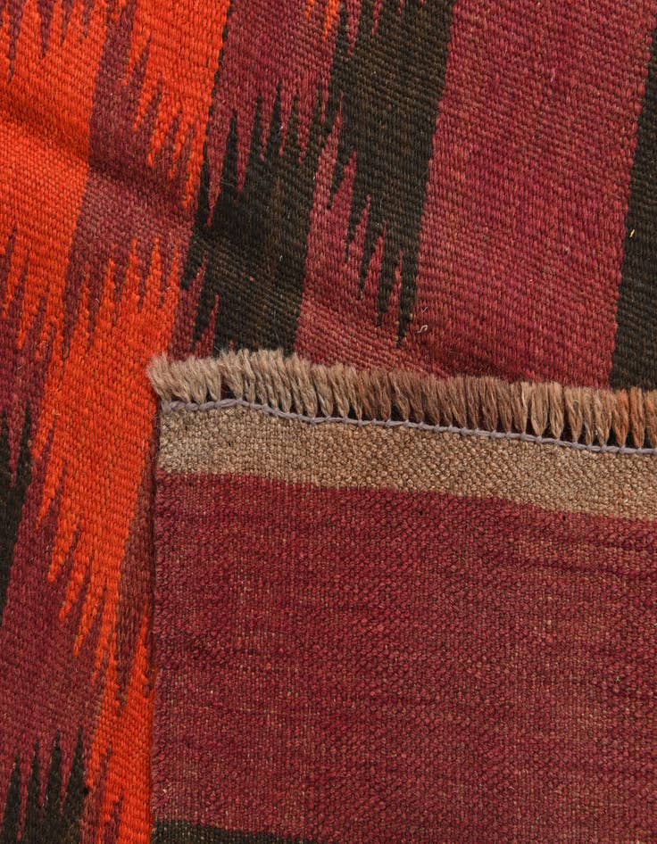 Detail image of 4' 2 x 9'  Hand Woven Kilim Afghan Wool Runner Rug