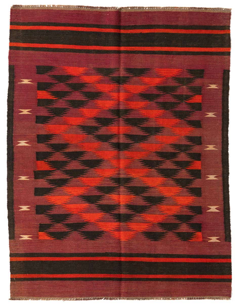 4' 2 x 9' Hand Woven Kilim Afghan Wool Runner Rug