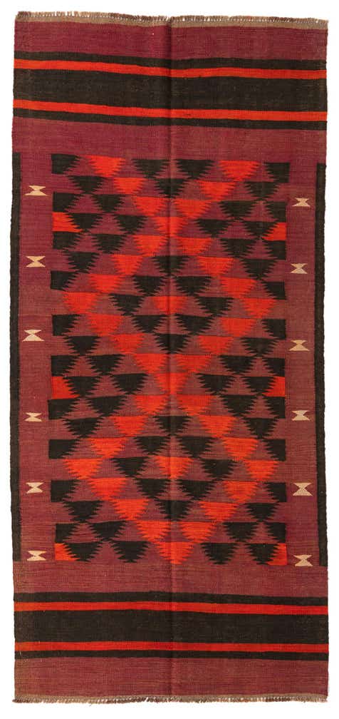 4' 2 x 9' Hand Woven Kilim Afghan Wool Runner Rug