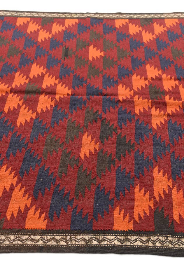 Detail image of 4' 10 x 12' 1 Hand Woven Kilim Afghan Wool Runner Rug