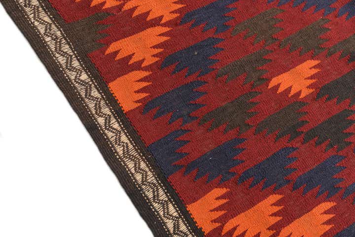 4' 10 x 12' 1 Hand Woven Kilim Afghan Wool Runner Rug