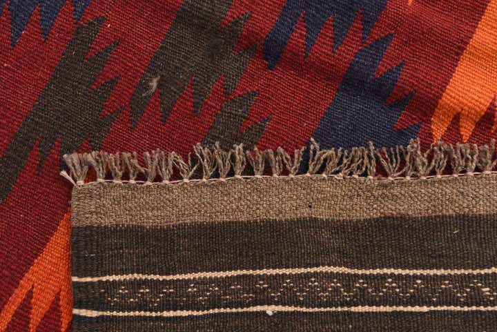 4' 10 x 12' 1 Hand Woven Kilim Afghan Wool Runner Rug
