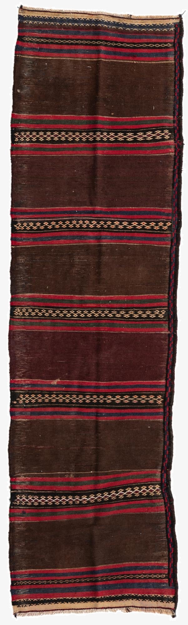 2' 4 x 8' 1  Hand Woven Kilim Afghan Wool Runner Rug