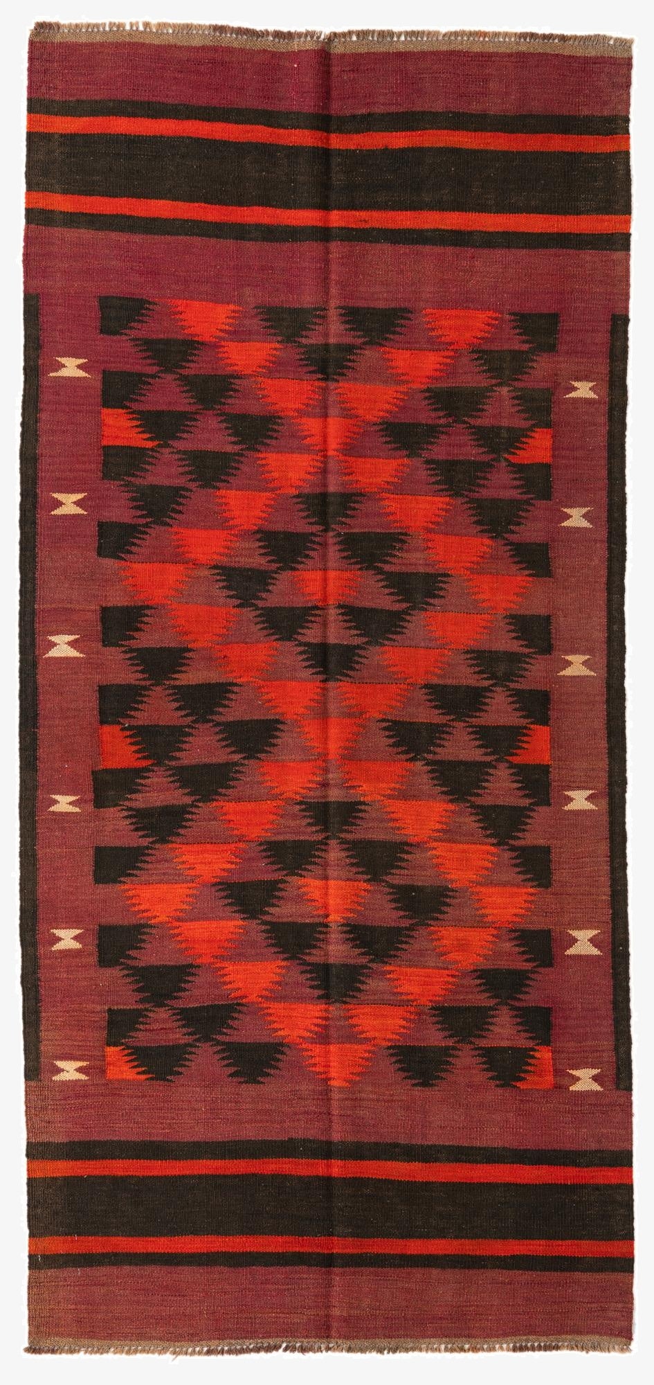 4' 2 x 9'  Hand Woven Kilim Afghan Wool Runner Rug